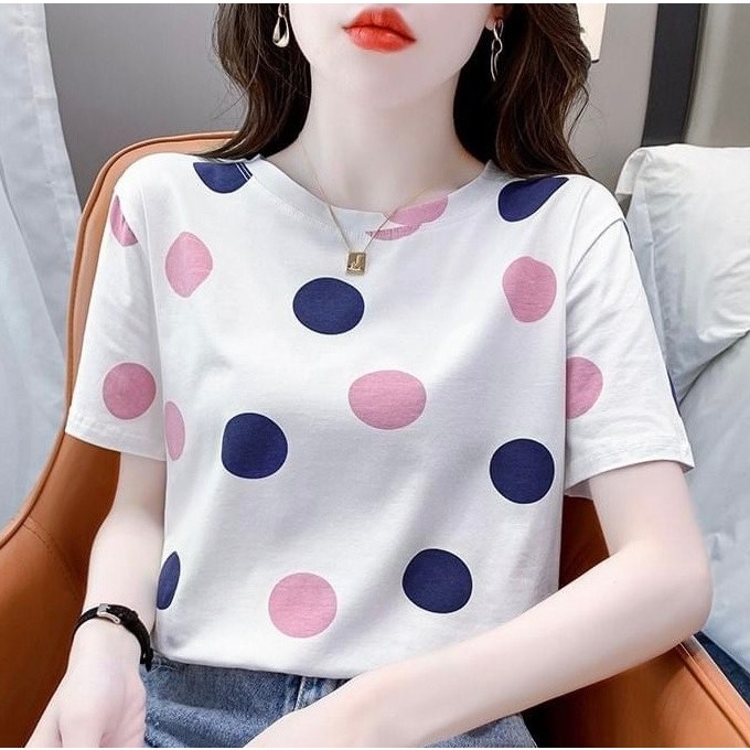 Áo Phông Nữ In Họa Tiết Nhiều Màu Chất Liệu Cotton Mặc Nhẹ Mát Thoáng Khí | BigBuy360 - bigbuy360.vn