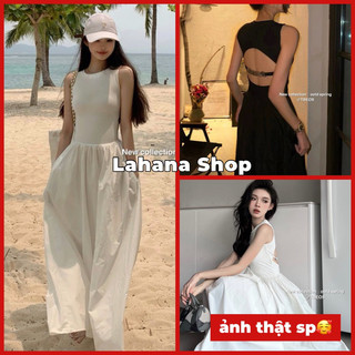 Lahana@ Váy Maxi Dài Xoè Hở Lưng Đi Biển ( sẵn )
