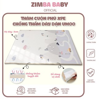 Thảm Cuộn Phủ XPE Umoo chống thấm với chất liệu silicone dày dặn chống va đập cho bé tập đi tập bò