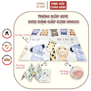 Thảm gấp gọn cho bé chính hãng Umoo chống nước thảm xốp XPE an toàn hình đáng yêu mới nhất 2024
