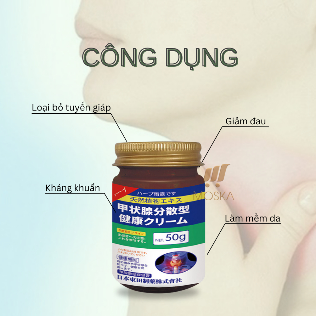 Kem Tan Rã Tuyến Giáp SENJOKO NHẬT BẢN 50GR, Kem Bôi Tuyến Giáp, Tan U Tuyến Giáp, Cường Giáp, BASEDOW, Phì Đại T.Giáp