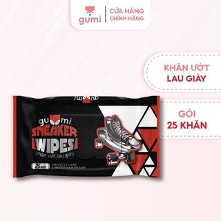 Khăn giấy ướt lau giày thể thao siêu tốc Gumi Sneaker Wipes gói 25 tờ hương quế khử mùi