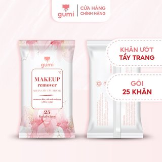 Khăn giấy ướt tẩy trang Gumi Makeup Remover gói 25 tờ tinh chất dưa leo