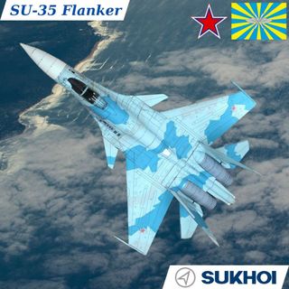 Mô hình giấy máy bay tiêm kích tầm xa hạng nặng Sukhoi Su-35 Flanker