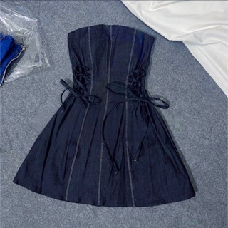 Đầm Cúp Ngực Denim Dan Eo, Đầm Jean Ống Cúp Ngực Thắt Eo, Đầm Chữ A Cho Nữ(có ảnh thật) Phong Cách Hàn Quốc Siu Xinh | BigBuy360 - bigbuy360.vn