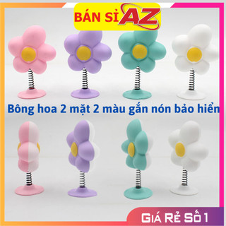Hoa 2 màu gắn nón bảo hiểm, hoa trang trí nón bảo hiểm