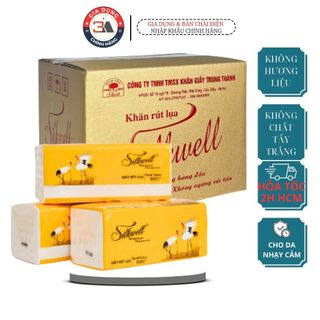 Thùng 9 gói Giấy rút Silkwell Sếu 200 tờ 3 lớp hàng cao cấp siêu mềm mịn, không bụi giấy, không tẩy trắng chính hãng