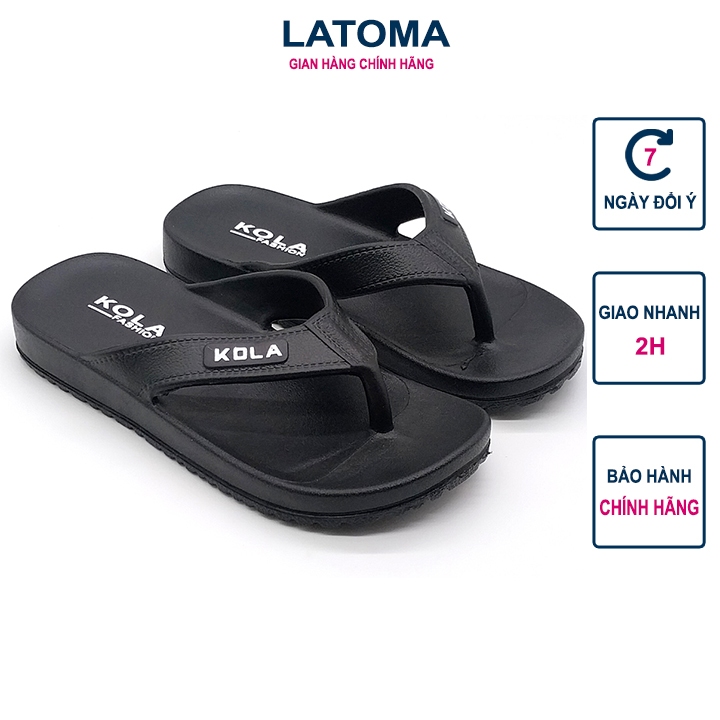 Dép xỏ ngón kẹp nam nữ đúc siêu nhẹ êm ái chắc chắn dẻo dai thời trang Latoma TA8451 (Đen)