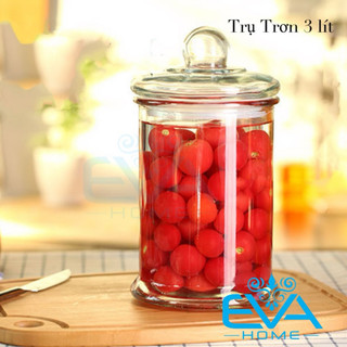 Bình Ngâm Thủy Tinh 3 Lít Dáng Trụ Thân Trơn – TT3L