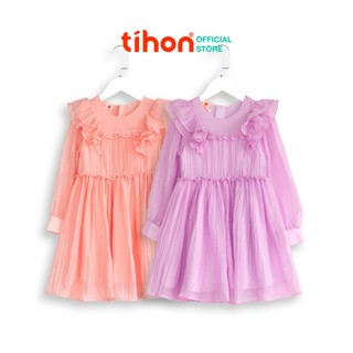 Váy cho bé gái TIHON chất liệu tơ sóng mềm mịn kèm họa tiết xinh xắn VT0760117