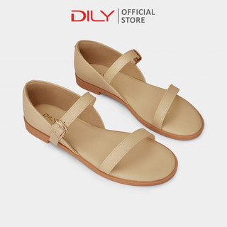 Giày sandal nữ DILY đế bằng mũi tròn thời trang, dép sandal bít hậu đế thấp tiện dụng cao 1.5cm AA0497