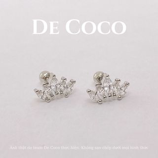 Khuyên tai nữ De Coco Crown hình vương miện đính đá