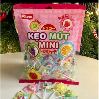   Gói 50 que  Kẹo mút vị trái cây chua ngọt Risen USA 300g cho bé ăn vặt siêu ngon 