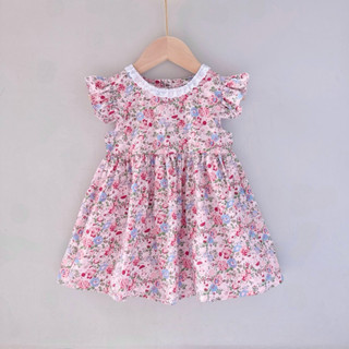 (13-14kg) Váy hoa nhí bé gái mùa hè 2024 Váy hoa bé gái phong cách đơn giản dạo phố đi học CS011