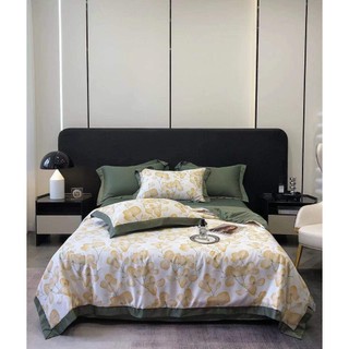 Bộ chăn ga gối lụa thái nhập khẩu 4 món chăn trần bông