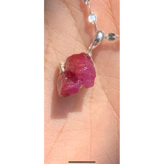 dây chuyền bạc ta tinh thể đá ruby yên bái
