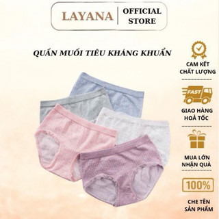 Hộp 5 quần lót nữ cotton muối tiêu LAYANA hạt gạo vỏ trắng cao cấp_LAYANA STORE