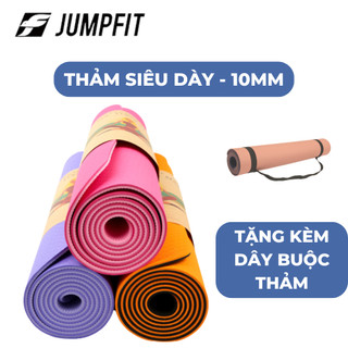 Thảm tập yoga 10mm JUMPFIT tập gym chống trơn trượt, chống thấm tập thể thao cho nữ tại nhà