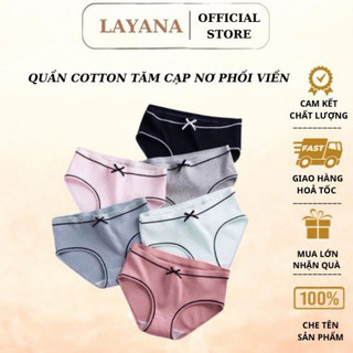 Set 10 Quần lót nữ cotton tăm viền đen cạp nơ LAYANA kháng khuẩn xuất Nhật (có video thật)_LAYANA STORE