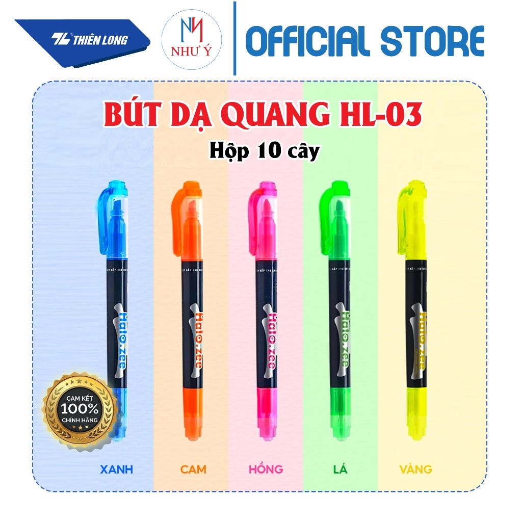 [HỘP 10 CÂY] Bút Dạ Quang Thiên Long HL-03 (Hàng Chính Hãng Công Ty)