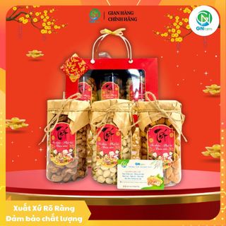 Hạt tết mix nhiều loại hạt dinh dưỡng cao cấp hộp quà biếu tết giỏ quà tặng cao cấp chất lượng