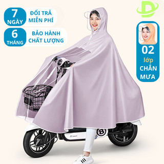 Áo mưa nửa trước trong suốt đi xe máy, Áo mưa che phủ toàn thân, kèm kính chắn mưa.