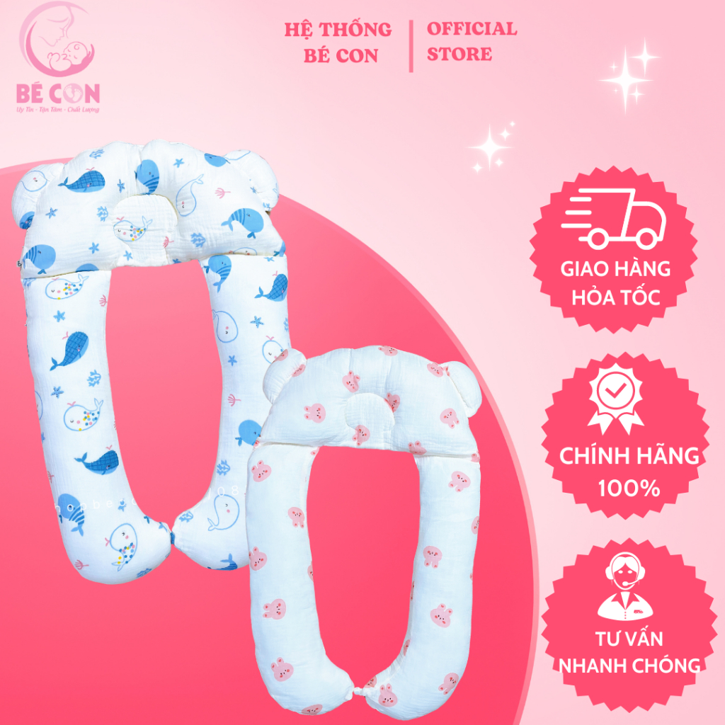 Gối chữ U muslin