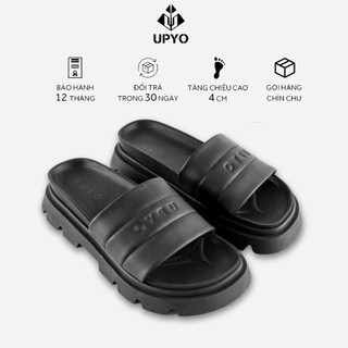Dép nam nữ đế tăng chiều cao upyo saturn bản quai ngang da microfiber bảo hành 6 tháng