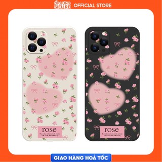 Ốp Lưng iPhone 11/14 Pro Max/15 Pro Max/16 Pro Max/17 Pro Max TPU Cạnh Vuông Hình Rose