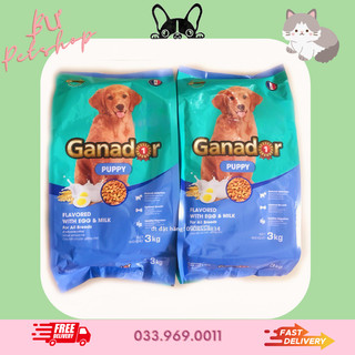 Thức ăn hạt cho chó con ganador vị trứng & sữa - 3kg