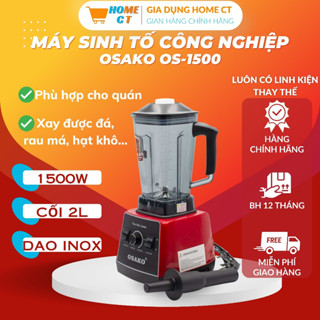 Máy xay sinh tố công nghiệp OSAKO OS-1500 đa năng công suất 1500W xay rau củ quả, ngũ cốc đồ khô xay rau má - HOME CT
