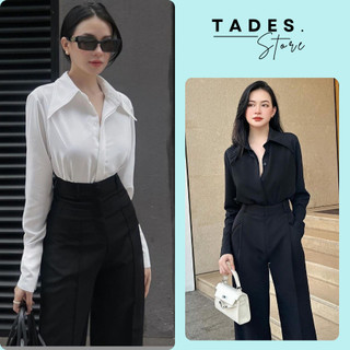 Áo sơ mi nữ - áo sơ mi nữ lụa dài tay cổ đức phong cách công sở a133