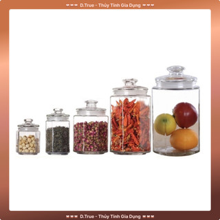 Hủ/Lọ 380ML-3000ML Thuỷ Tinh Cạnh Thực Phẩm, Gia Vị (Nhiều Cỡ)