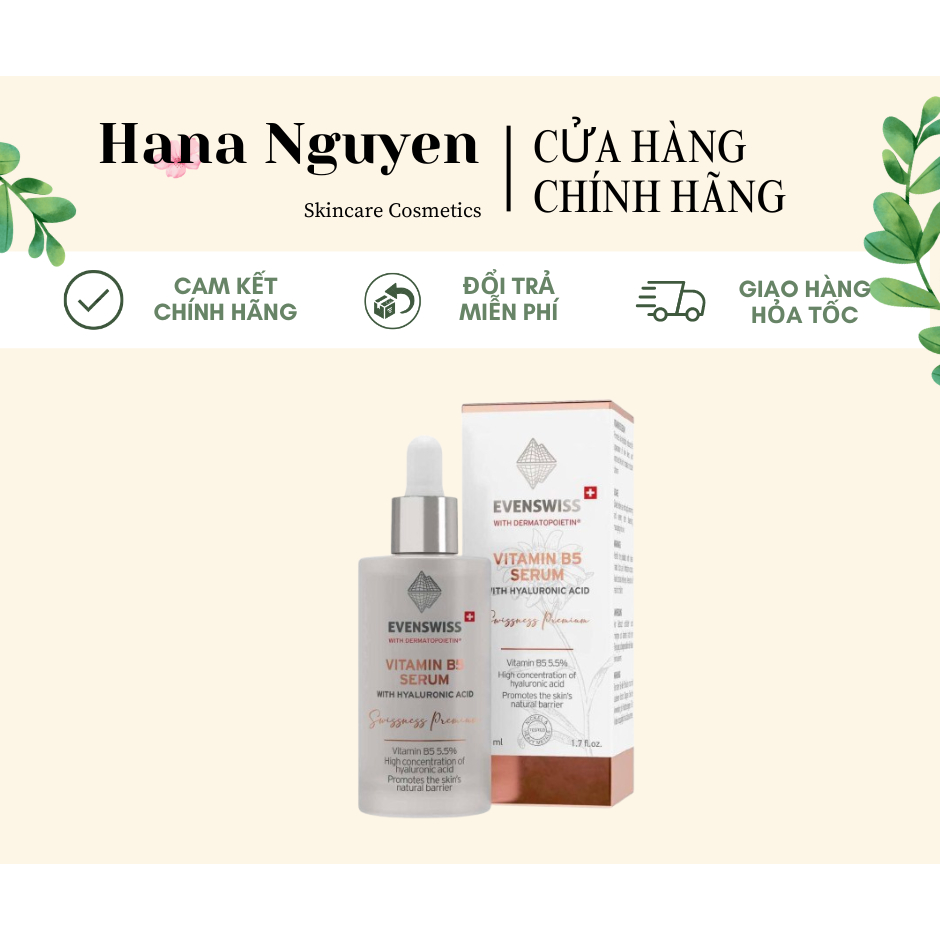 Serum B5 Evenswiss Vitamin B5 Serum phục hồi da nhạy cảm, cấp ẩm 50ml HÀNG CÔNG TY