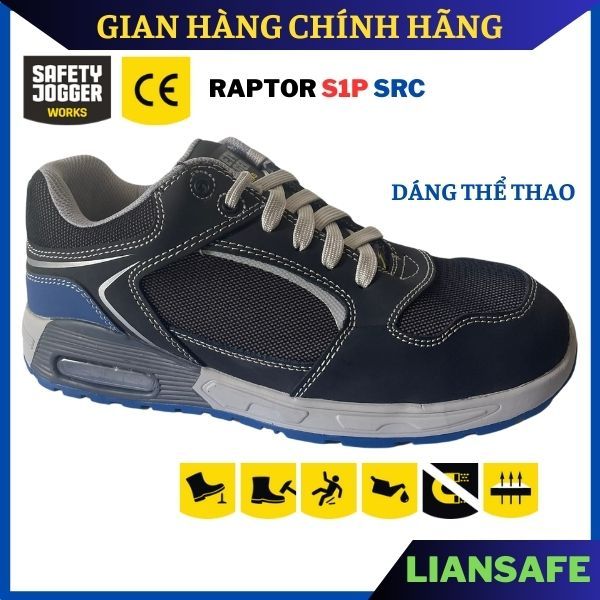 Giày bảo hộ lao động nam dáng thể thao thời trang Safety Jogger Raptor S1P - Giày chống đinh nam đi công trình, kỹ thật