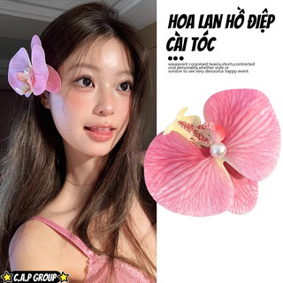 Hoa cài tóc nữ Lan Hồ Điệp bông hoa phụ kiện kẹp tóc áo dài biểu diễn múa