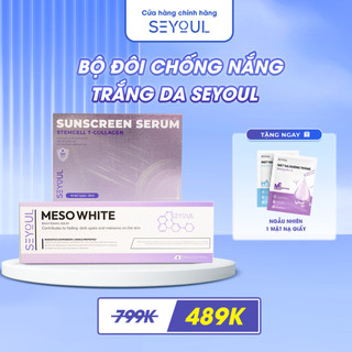 Combo tinh chất cấy trắng meso white seyoul + serum chống nắng tế bào gốc t-collagen seyoul spf+ 50pa++++