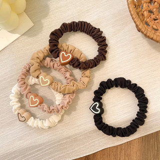 Set 5 màu thun cột tóc hình trái tim dễ thương