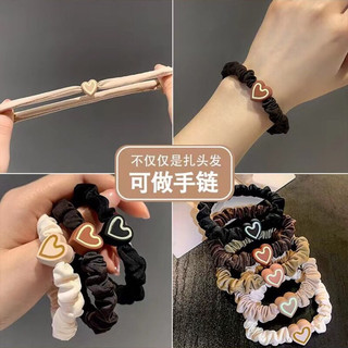 Set 5 màu thun cột tóc hình trái tim dễ thương