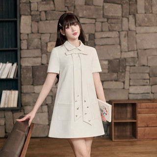 LAGOM - Đầm sơmi dáng suông phối nơ kết đá (HANNAH DRESS)