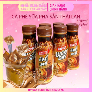Cà phê sữa pha sẵn kopiko lucky day thái lan chai 180ml