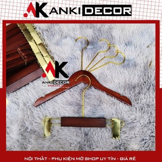 Móc treo quần áo trẻ em gỗ nâu, móc quần áo trẻ em bằng gỗ, móc áo trẻ em gỗ nâu