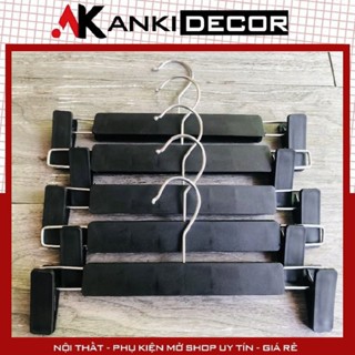 [Combo 50] Kẹp quần nhựa đen treo quần áo, Móc kẹp quần nhựa đen giá rẻ, Móc kẹp treo quần, Móc treo quần áo Anki Decor