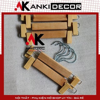 Móc kẹp treo quần áo, móc gỗ kẹp quần, móc treo quần áo bằng gỗ má kẹp nhựa