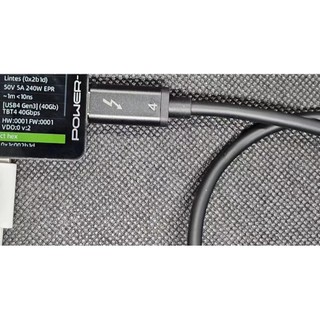 [Original] Cáp Lintes Thunderbolt 4 USB Type-C 40Gbps 240W 50cm siêu mềm