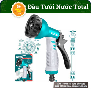 Vòi xịt phun nước total thws010901,tay cầm thoải mái, 8 tia bộ công cụ 3/4 inch thân nhựa abs tpr - nông sản vàng