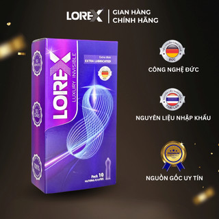 Bao cao su Lorex Luxury Invisible siêu mỏng size 49mm, hộp 10 bao