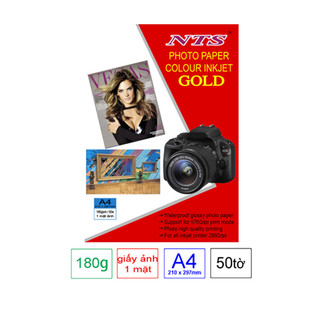 Giấy in ảnh nts 180gsm khổ a4 1 mặt và 2 mặt