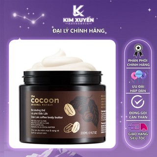 Bơ dưỡngthể cà phê đắk lắk cocoon 200ml thuần chay