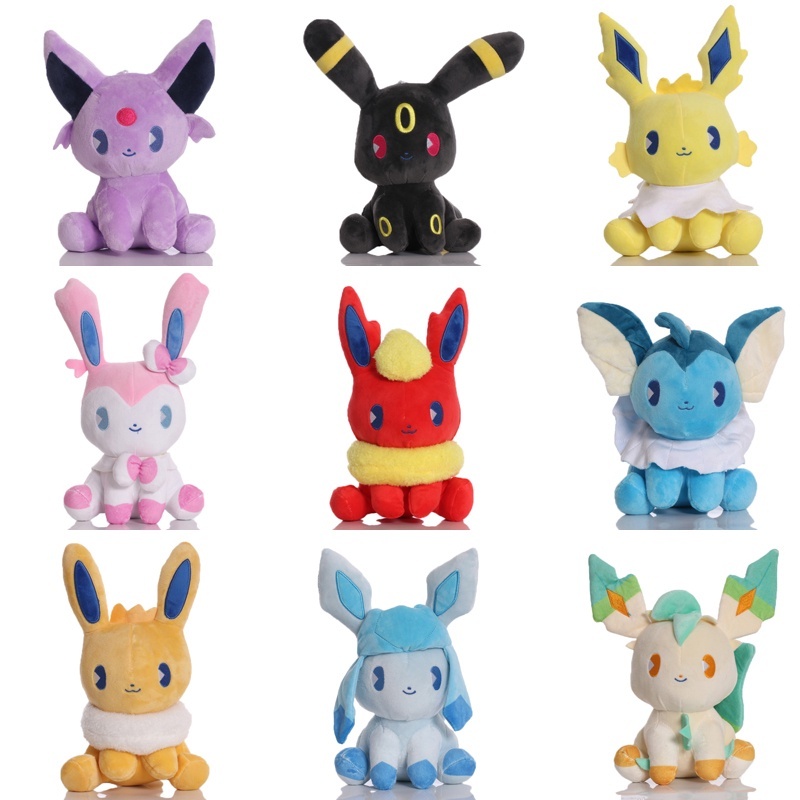 Thú bông pokemon Eevee (Eevui) 9 hệ dạng chibi siêu cute (12cm--->25cm) hàng chính hãng pokemon mới 